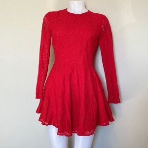 💝Lace red dress